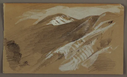 Teckning, Bergslandskap, Jamaica, Västindien, augusti 1868