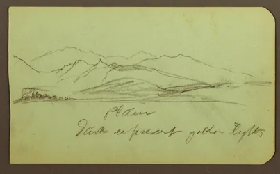 Teckning, Bergslandskap; Averso: Bergslandskap, Figur, 1883