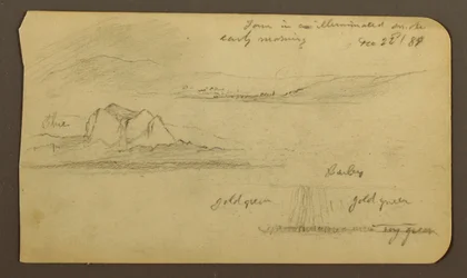 Teckning, Bergslandskap; Verso: Bergsflank, Tocatecas, 22 december 1884