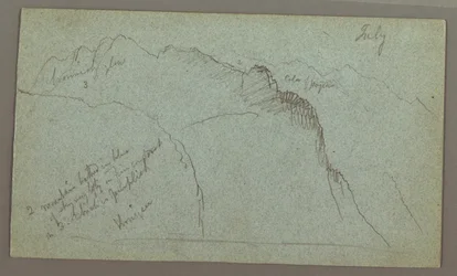 Ritning, Mountain Peaks, juli möjligen 1868