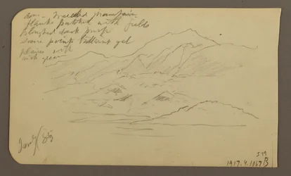 Teckning, bergskedja, Toluca; Verso: Bergskedja, Toluca, 7 januari 1885