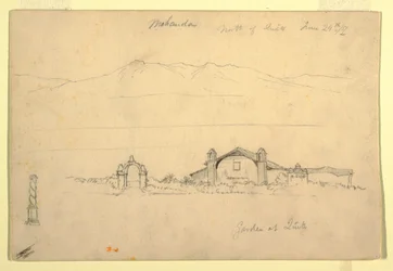 Teckning, Bergskedja med Mohanda, norr om Quito (), 24 juni 1857