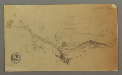 Teckning, Bergsstudie, möjligen 1868