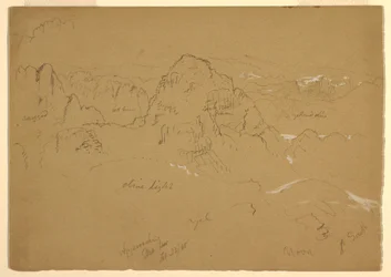 Teckning, Berg, Wady el-Arabah, 23 februari 1868