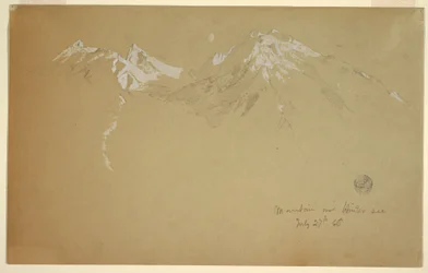 Teckning, "Berg över Hintersee", nära Berchtesgaden, Bayern, 27 juli 1868