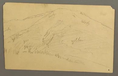 Teckning, bergstopp, 1877
