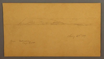 Teckning, Bergig kust, 21 juli 1859