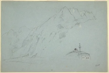 Teckning, berg nära Abtenau. Salzkammergut, 5 augusti 1868