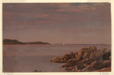 Teckning, Mt. Desert Island, Maines kust, 1850