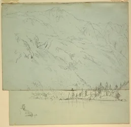 Teckning, Mt. Katahdin, Maine, 1870-78