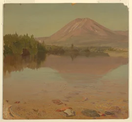 Teckning, Mt. Katahdin från Lake Katahdin, möjligen 1870