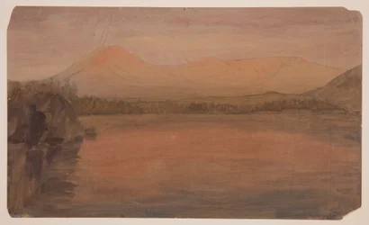 Teckning, Mts. Katahdin och Turner från Lake Katahdin, 1860-78