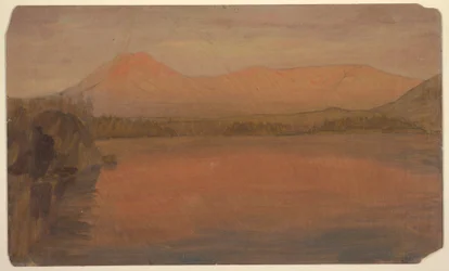Teckning, Mts. Katahdin och Turner från Lake Katahdin, 1860-78