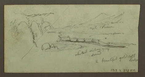 Teckning, Slätt och bergskedja, möjligen 1868