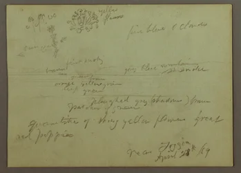 Teckning, växt- och landskapsstudie, 28 april 1869