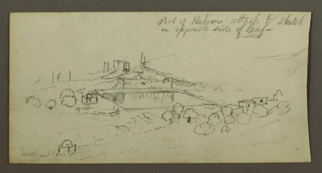 Ritning, Pool och byggnader, möjligen 1868