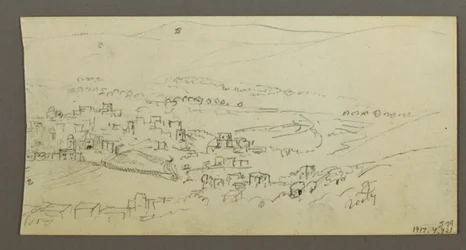Ritning, Pool och byggnader, möjligen 1868