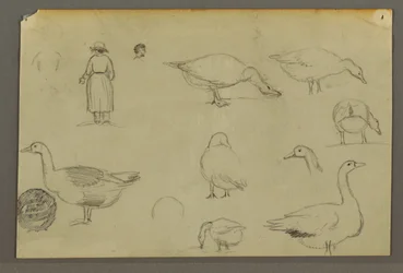 Teckning, Regn över kullar, möjligen 1866