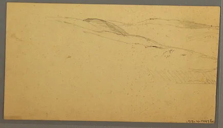 Teckning, Regn över kullar, möjligen 1866