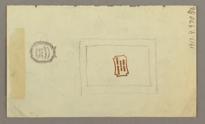 Teckning, rektangelmönster, möjligen 1868
