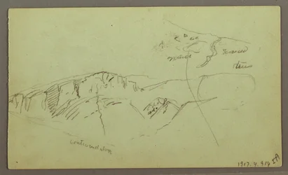 Teckning, Rocky Mountaintops, möjligen 1868