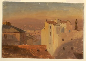 Teckning, hustak, Rom, Italien, 1868-69