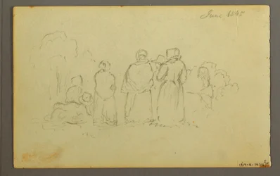 Ritning, Segelbåt sedd från babord, 1845