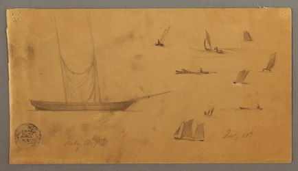 Teckning, Segelbåtsstudier, 12-13 juli 1859