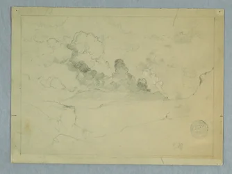 Teckning, Sangay-vulkanen i utbrott, Ecuador, 1857-62