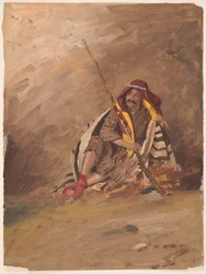 Teckning, Sittande beduin, troligen februari 1868