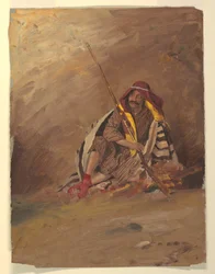 Teckning, Sittande beduin, troligen februari 1868