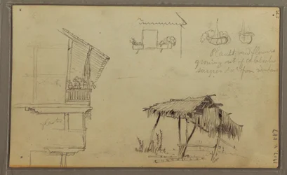 Teckning, Skisser, Ecuador eller Colombia; Verso: Skisser, Ecuador eller Colombia, 1857