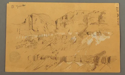 Teckning, Skisser, El Yemen-dalen, "Arabia", möjligen 1868, 20 februari