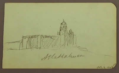 Teckning, Skisser från Patzcuaro; Verso: Kyrka,Atlatahuca, 1883