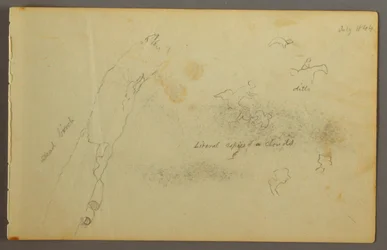Teckning, Skisser av moln och död björk, juli 1844