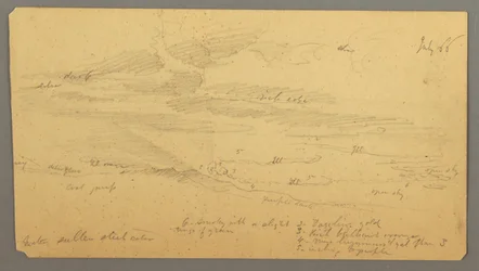 Teckning, Himmelsstudie över ås, juli 1866