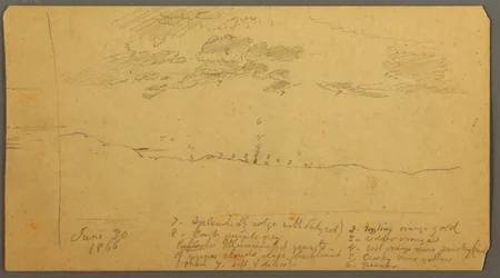 Teckning, Himmelsstudie över ås, juni 1882