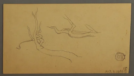 Teckning, Himmelsstudie över ås och regnbåge, juli 1866