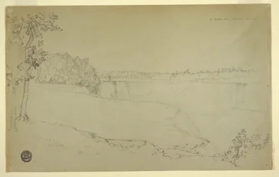 Teckning, Studier. Niagarafallen, troligen 1856