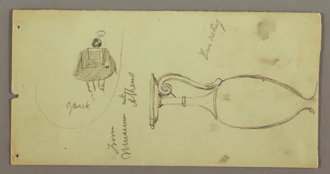 Teckning, studier av föremål från Atens museum, möjligen 1869