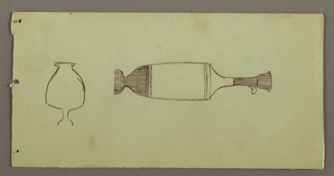 Teckning, studier av föremål från Atens museum, möjligen 1869
