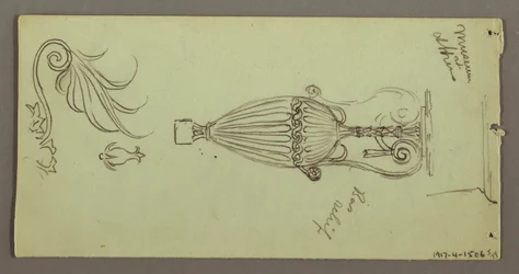 Teckning, studier av föremål från Atens museum, möjligen 1869