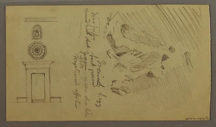 Ritning, Studier av bordets delar, möjligen 1868-69