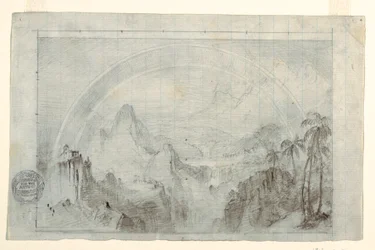 Teckning, studie till "Regnperiod i tropikerna", 1865-66