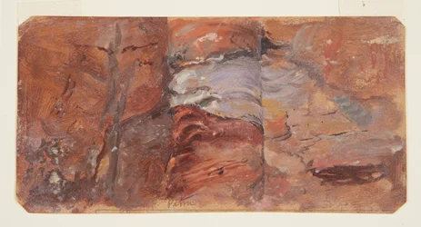 Teckning, studie av klippor, Petra, februari 1868