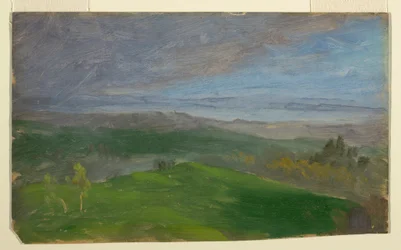 Teckning, Sommarutsikt, Hudson Valley, New York, 1870-80