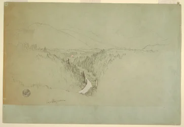 Ritning, Watzmans topp, Berchtesgaden, Bayern, 1868