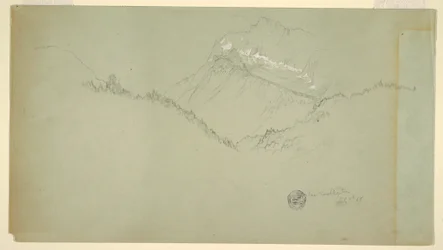Ritning, Watzmanns topp, nära Berchtesgaden, 9 juli 1868