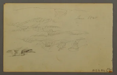 Teckning, Sol bakom moln, 1844