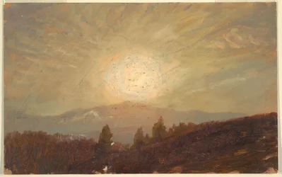 Teckning, Solnedgång, 1855-65